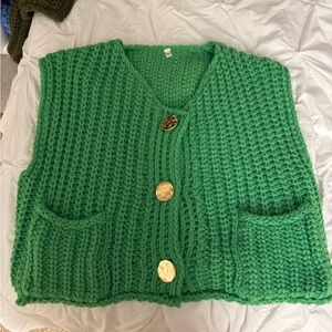 Green Knit Sweater Vest